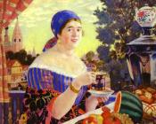 鲍里斯 克斯托依列夫 : A Merchant Wife at Tea